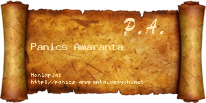 Panics Amaranta névjegykártya